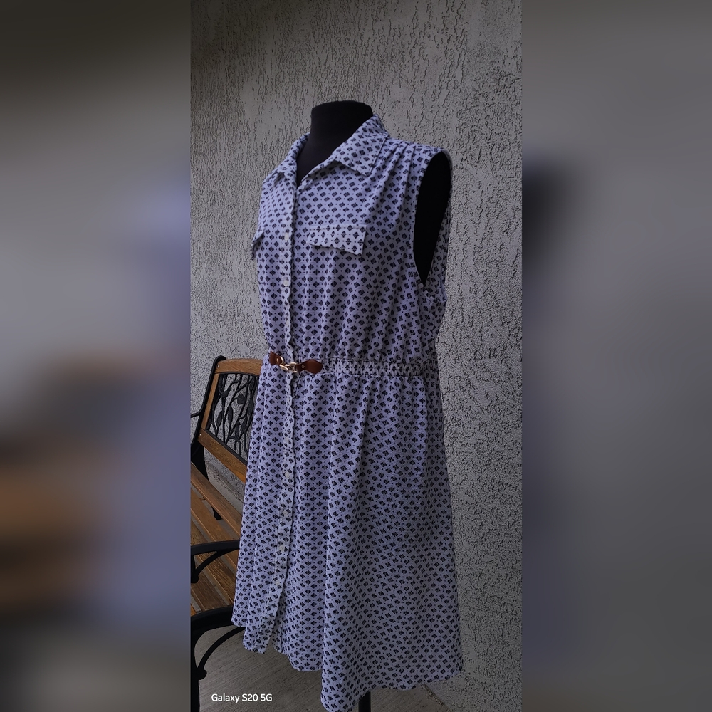 Ladies 3X Indigo Rose Sleeveless Dress